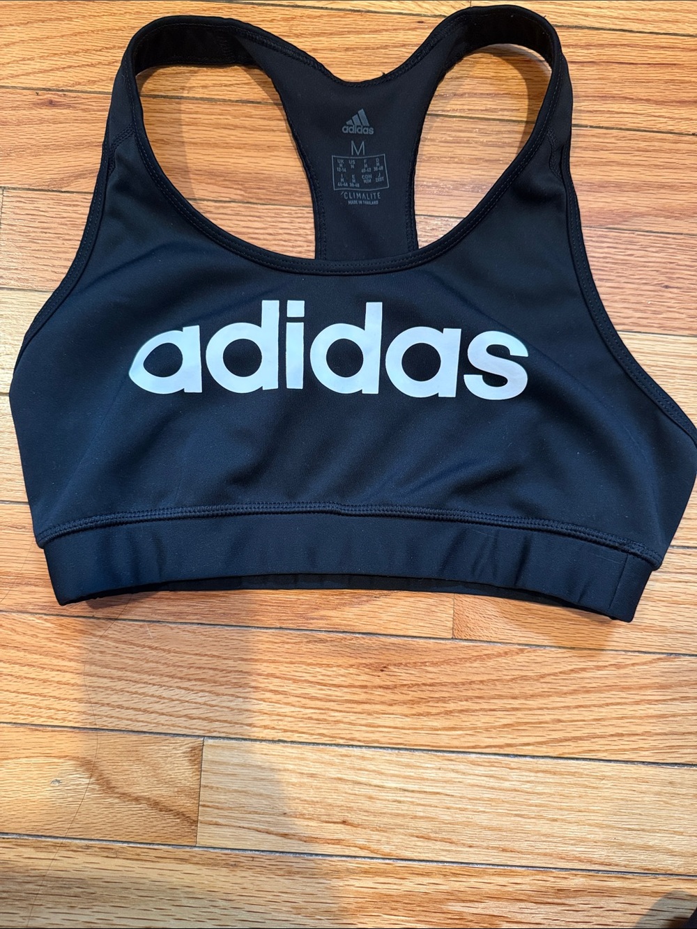 adidas Black Logo Racerback Bra